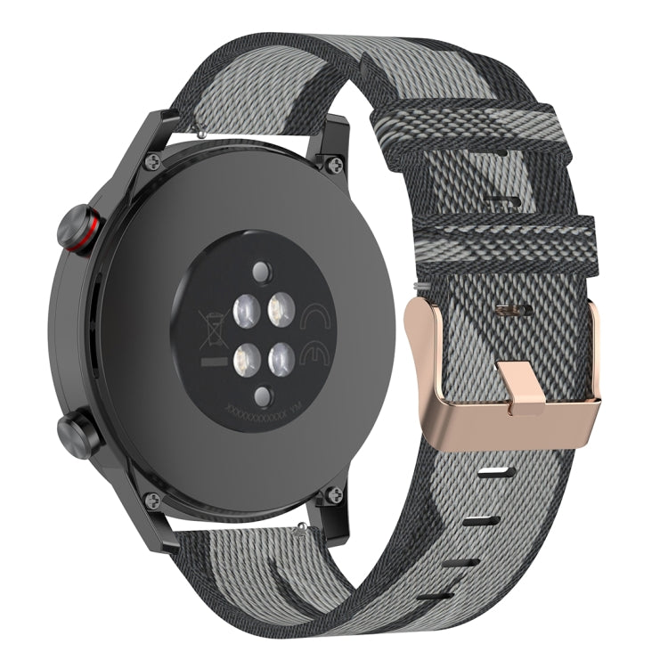 22mm Stripe Weave Nylon Wrist Strap Watch Band for Huawei GT / GT2 46mm, Honor Magic Watch 2 46mm / Magic