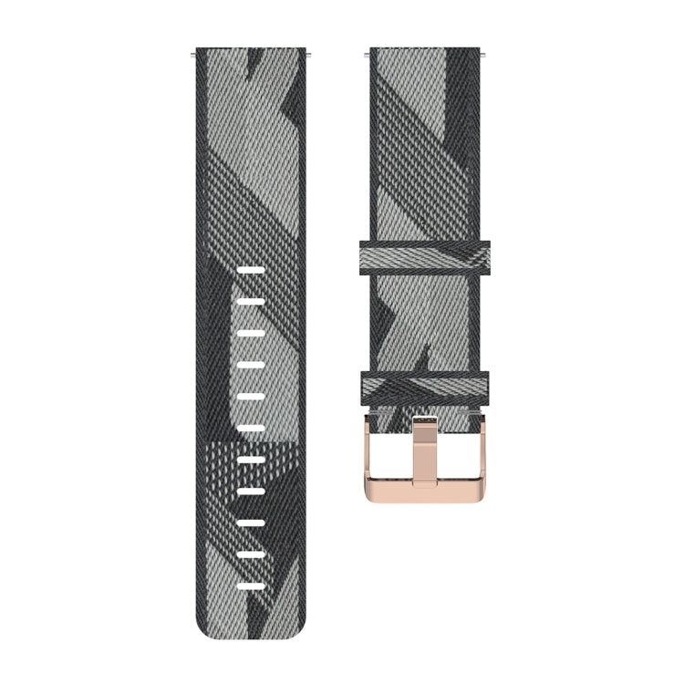22mm Stripe Weave Nylon Wrist Strap Watch Band for Xiaomi Mi Watch Color, Garmin Vivoactive 4