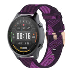 22mm Stripe Weave Nylon Wrist Strap Watch Band for Xiaomi Mi Watch Color, Garmin Vivoactive 4