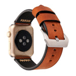 Für Apple Watch Ultra 49 mm &amp; Watch Ultra 2 49 mm / Series 10 46 mm / 9 &amp; 8 &amp; 7 45 mm / SE 3 &amp; SE 2 &amp; 6 &amp; SE 5 &amp; 4 44 mm / 3 &amp; 2 &amp; 1 42 mm: Armband aus echtem Leder mit Retro-XX-Linienmuster