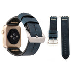 Für Apple Watch Ultra 49 mm &amp; Watch Ultra 2 49 mm / Series 10 46 mm / 9 &amp; 8 &amp; 7 45 mm / SE 3 &amp; SE 2 &amp; 6 &amp; SE 5 &amp; 4 44 mm / 3 &amp; 2 &amp; 1 42 mm: Armband aus echtem Leder mit Retro-XX-Linienmuster