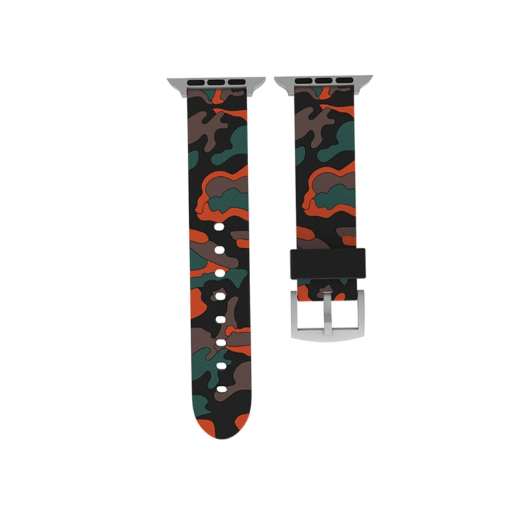 For Apple Watch Series 3 & 2 & 1 38mm Fashion Camouflage Pattern Silicone Watch Band, 38mm