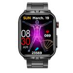 TK11P 1.83 inch IPS Screen IP68 Waterproof Steel Band Smart Watch, Support Stress Monitoring / ECG, Steel Band (Black)