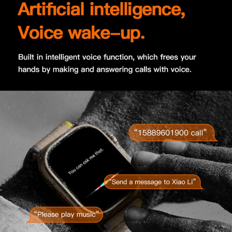 T800 Ultra 1.99 inch Ocean Silicone Band Smart Watch Support Heart Rate / ECG, Ocean Silicone Band (Black), Ocean Silicone Band (White), Ocean Silicone Band (Yellow)