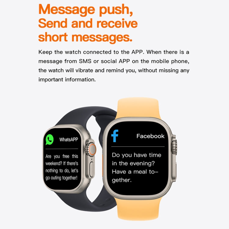 T800 Ultra 1.99 inch Ocean Silicone Band Smart Watch Support Heart Rate / ECG, Ocean Silicone Band (Black), Ocean Silicone Band (White), Ocean Silicone Band (Yellow)