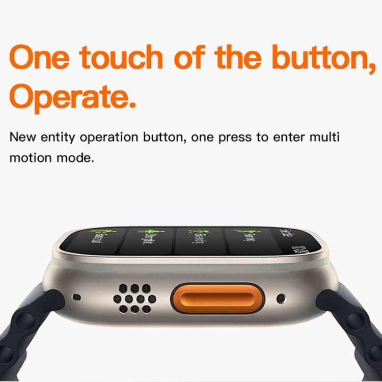 T800 Ultra 1.99 inch Ocean Silicone Band Smart Watch Support Heart Rate / ECG, Ocean Silicone Band (Black), Ocean Silicone Band (White), Ocean Silicone Band (Yellow)