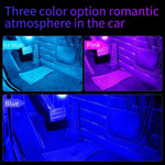 Car 4 in 1 USB RGB Foot LED Atmosphere Light, Ice Blue Light, Pink Light, White Light