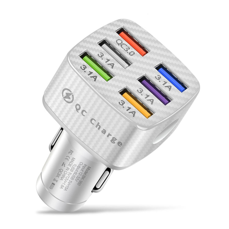BK-360 6 in 1 QC3.0+3.1A USB luminescent Car Charger, BK-360