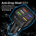 BK-360 6 in 1 QC3.0+3.1A USB luminescent Car Charger, BK-360