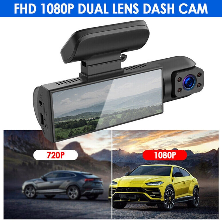 3.16 inch 1080P HD Night Vision Front and Inside Dual Lenses Driving Recorder, Front and Inside Dual Lenses