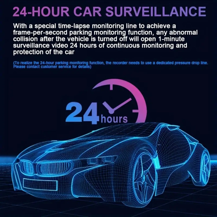 3.16 inch 1080P HD Night Vision Front and Inside Dual Lenses Driving Recorder, Front and Inside Dual Lenses