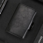 X-7 Antimagnetic RFID  Multi-functional Aluminum Crazy Horse Texture Leather Card Bag Wallet