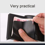 X-7 Antimagnetic RFID  Multi-functional Aluminum Crazy Horse Texture Leather Card Bag Wallet