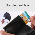 X-7 Antimagnetic RFID  Multi-functional Aluminum Crazy Horse Texture Leather Card Bag Wallet
