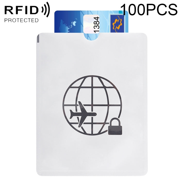 100pcs Aluminum Foil Anti Theft RFID Blocking Sleeve Passport Passbook Protector, Size: 13.5*10.5cm, Airplane Pattern 100pcs