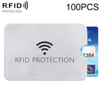 100pcs Aluminum Foil Anti Theft RFID Blocking Sleeve Card Protector, Size: 9.1*6.3cm, RFID Protection 100pcs