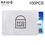 100pcs Aluminum Foil Anti Theft RFID Blocking Sleeve Card Protector, Size: 9.1*6.3cm, RFID SAFE 100pcs