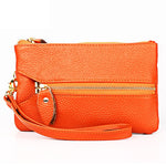 2001 Horizontal Square Litchi Texture Wallet Clutch Bag for Ladies, with Detachable Hand Strap & 6 Key Rings, Orange, Pink, Green, Yellow