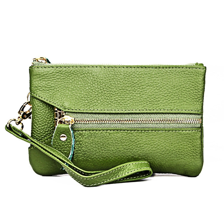 2001 Horizontal Square Litchi Texture Wallet Clutch Bag for Ladies, with Detachable Hand Strap & 6 Key Rings, Orange, Pink, Green, Yellow