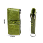 3520 Long Cowhide Leather Folding Anti-magnetic RFID Wallet for Ladies, with Card Slots, 3520 Red, 3520 Yellowish-brown, 3520 Black, 3520 Coffee, 3520 Green, 3520 Blue