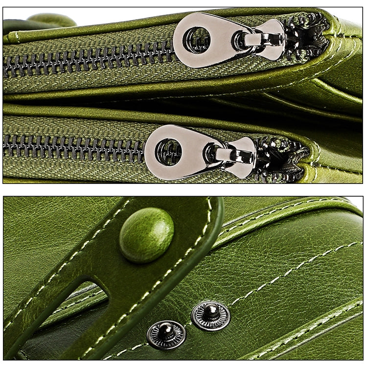 3520 Long Cowhide Leather Folding Anti-magnetic RFID Wallet for Ladies, with Card Slots, 3520 Red, 3520 Yellowish-brown, 3520 Black, 3520 Coffee, 3520 Green, 3520 Blue