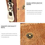 3533 Long Crazy Horse Texture Cowhide Leather Folding Anti-magnetic RFID Wallet Clutch Bag for Men, with Card Slots, 3533 Yellowish-brown, 3533 Black, 3533 Coffee, 3533 Blue, 3533 Red