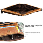 LT3533 Long Crazy Horse Texture Cowhide Leather Folding Anti-magnetic RFID Wallet Clutch Bag for Men, with Card Slots & Shoulder Strap, LT3533 Yellowish-brown, LT3533 Black, LT3533 Coffee, LT3533 Blue, LT3533 Red