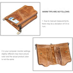 LT3533 Long Crazy Horse Texture Cowhide Leather Folding Anti-magnetic RFID Wallet Clutch Bag for Men, with Card Slots & Shoulder Strap, LT3533 Yellowish-brown, LT3533 Black, LT3533 Coffee, LT3533 Blue, LT3533 Red