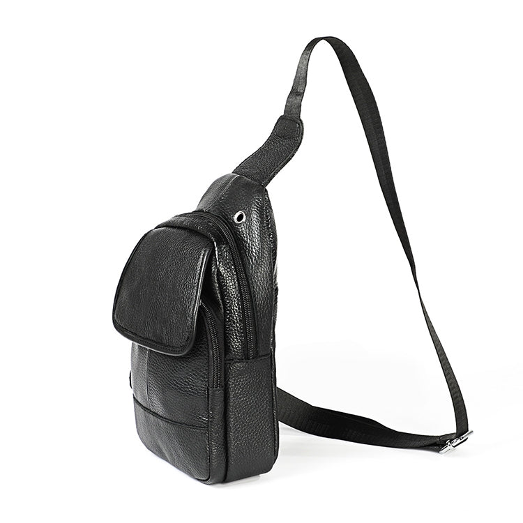 6023 Casual Litchi Texture Soft Face Full-grain Cowhide One Shoulder Crossbody Bag for Men, Black, Coffee, Red, Brown