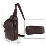 6023 Casual Litchi Texture Soft Face Full-grain Cowhide One Shoulder Crossbody Bag for Men, Black, Coffee, Red, Brown