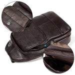 6023 Casual Litchi Texture Soft Face Full-grain Cowhide One Shoulder Crossbody Bag for Men, Black, Coffee, Red, Brown