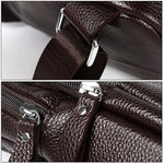 6023 Casual Litchi Texture Soft Face Full-grain Cowhide One Shoulder Crossbody Bag for Men, Black, Coffee, Red, Brown