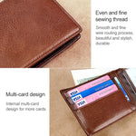 8016 Retro Cowhide Leather Multiple Card Slots Wallet for Men, with Removable Card Holder, 8016