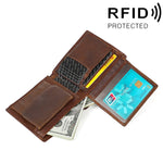 8020 Horizontal Retro Crazy Horse Texture Leather Anti-magnetic RFID Wallet Clutch Bag for Men, with Card Slots, 8020 Black, 8020 Coffee, 8020 Yellowish-brown