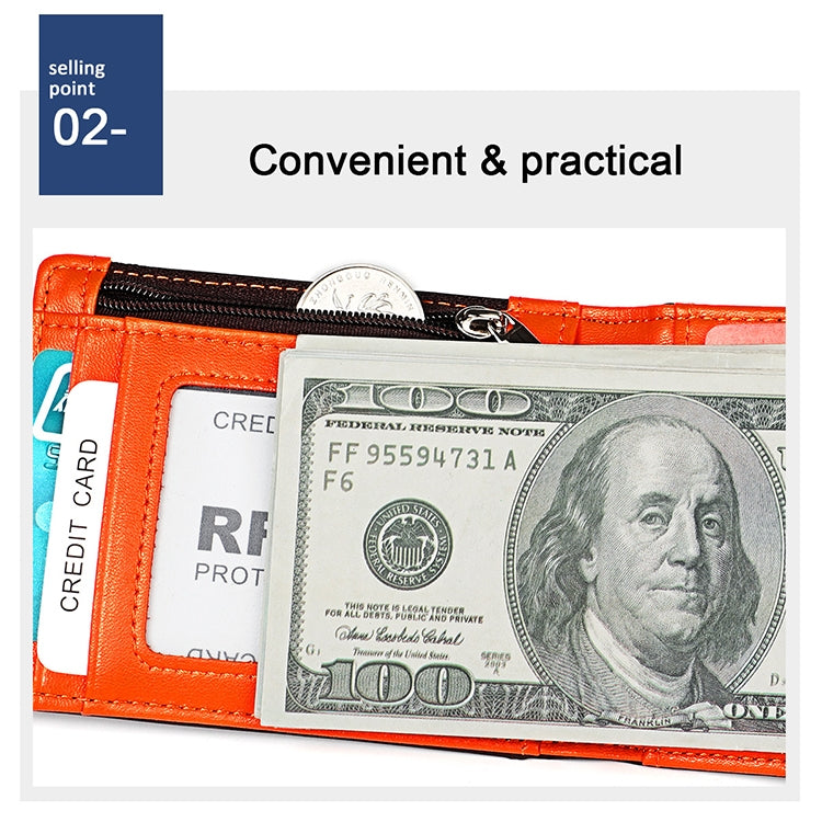 9606 Cowhide Leather Anti-magnetic RFID Multiple Card Slots Wallet for Men, with Zipper Bag, 9606 Black, 9606 Coffee