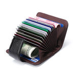 KB188 Horizontal Cowhide Leather Organ Shape Multiple Card Slots Anti-magnetic RFID Wallet for Ladies, with Transparent Window, KB188 Black, KB188 Coffee, KB188 Purple, KB188 Rose Red, KB188 Sapphire Blue