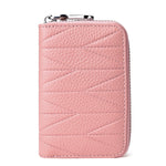 KB191 Zipper Cowhide Leather Organ Shape Multiple Card Slots Anti-magnetic RFID Wallet Clutch Bag for Ladies, KB191 Pink, KB191 Light Purple, KB191 Wine Red, KB191 Brown, KB191 Aqua Blue, KB191 Black, KB191 Dark Blue