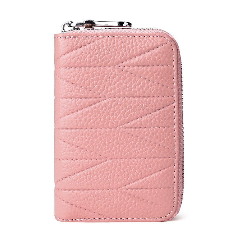 KB191 Zipper Cowhide Leather Organ Shape Multiple Card Slots Anti-magnetic RFID Wallet Clutch Bag for Ladies, KB191 Pink, KB191 Light Purple, KB191 Wine Red, KB191 Brown, KB191 Aqua Blue, KB191 Black, KB191 Dark Blue