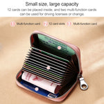 KB191 Zipper Cowhide Leather Organ Shape Multiple Card Slots Anti-magnetic RFID Wallet Clutch Bag for Ladies, KB191 Pink, KB191 Light Purple, KB191 Wine Red, KB191 Brown, KB191 Aqua Blue, KB191 Black, KB191 Dark Blue