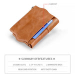 LT3539 Cowhide Leather Zipper Buckle Anti-magnetic RFID Wallet Clutch Bag for Men, with Card Slots & Shoulder Strap, LT3539 Shoulder Strap Blue, LT3539 Strap Red, LT3539 Yellowish-brown