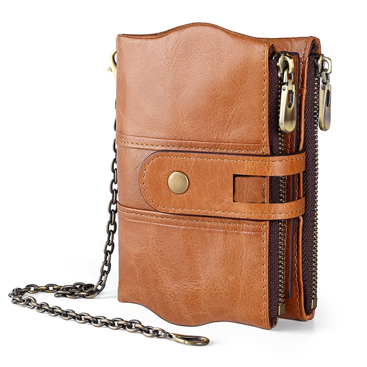 LT3539 Cowhide Leather Zipper Buckle Anti-magnetic RFID Wallet Clutch Bag for Men, with Card Slots & Shoulder Strap, LT3539 Yellowish-brown, LT3539 Shoulder Strap Black, LT3539 Shoulder Strap Coffee, LT3539 Shoulder Strap Blue, LT3539 Strap Red