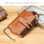 LT3539 Cowhide Leather Zipper Buckle Anti-magnetic RFID Wallet Clutch Bag for Men, with Card Slots & Shoulder Strap, LT3539 Yellowish-brown, LT3539 Shoulder Strap Black, LT3539 Shoulder Strap Coffee, LT3539 Shoulder Strap Blue, LT3539 Strap Red