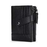 TP-196 Multi-functional Retro Cowhide Leather Multiple Card Slots Dual zipper RFID Wallet