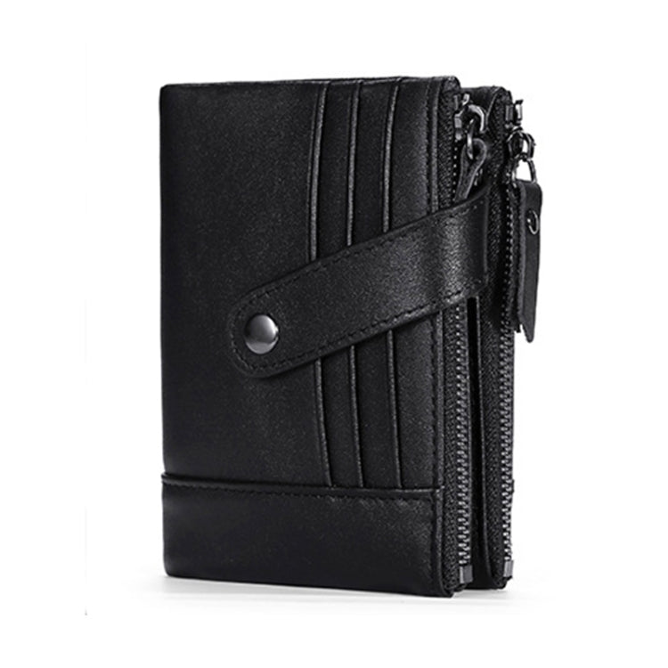TP-196 Multi-functional Retro Cowhide Leather Multiple Card Slots Dual zipper RFID Wallet