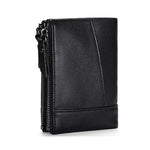 TP-196 Multi-functional Retro Cowhide Leather Multiple Card Slots Dual zipper RFID Wallet