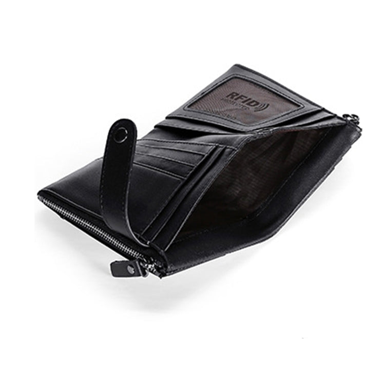 TP-196 Multi-functional Retro Cowhide Leather Multiple Card Slots Dual zipper RFID Wallet