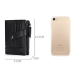 TP-196 Multi-functional Retro Cowhide Leather Multiple Card Slots Dual zipper RFID Wallet