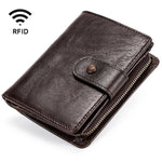 TP-201 Crazy Horse Leather Multi-functional Lather RFID Clasp Retro Wallet, TP-201
