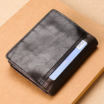 TP-201 Crazy Horse Leather Multi-functional Lather RFID Clasp Retro Wallet, TP-201
