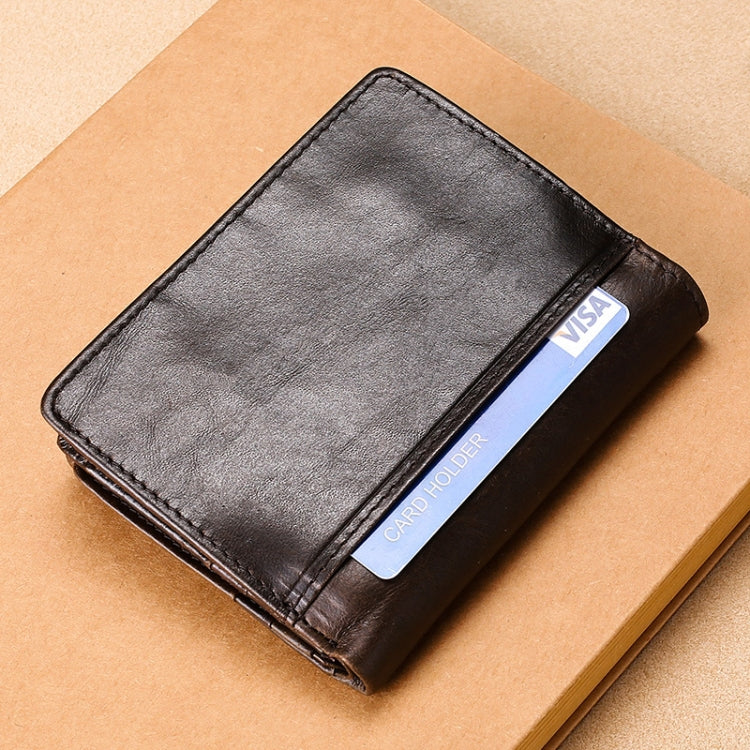 TP-201 Crazy Horse Leather Multi-functional Lather RFID Clasp Retro Wallet, TP-201